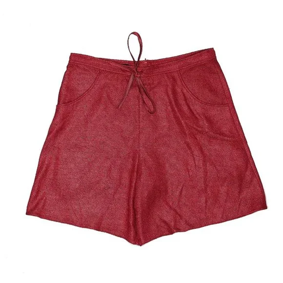 armani dress shorts SZ Med Red Giorgio Armani Red Cotton Dress Shorts Tie Front Zip Back Mid  Rise